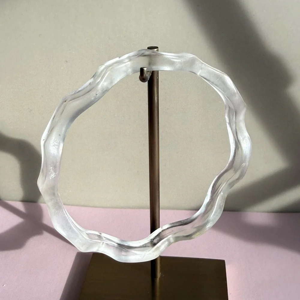 Clear Sculptural Resin Bangle Bracelet